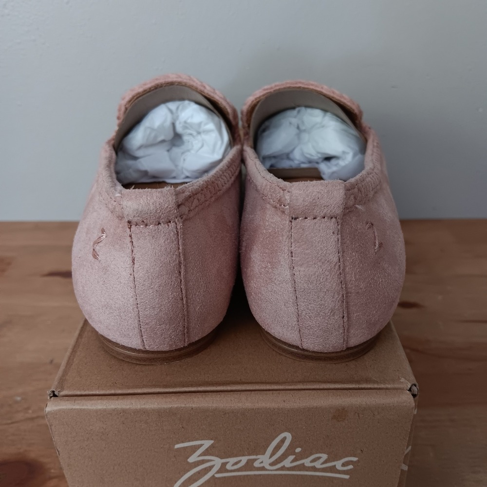 Zodiac Hill Loafer Women Size 6 Nougat Blush Pink Braided Trim Slip On Flat - Picture 3 of 8